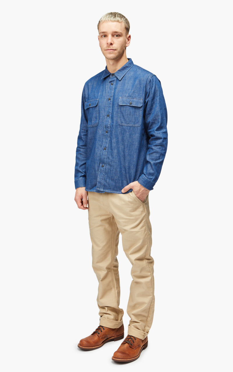 Benzak BWS-01 Work Shirt Vintage Blue Denim 6.5oz