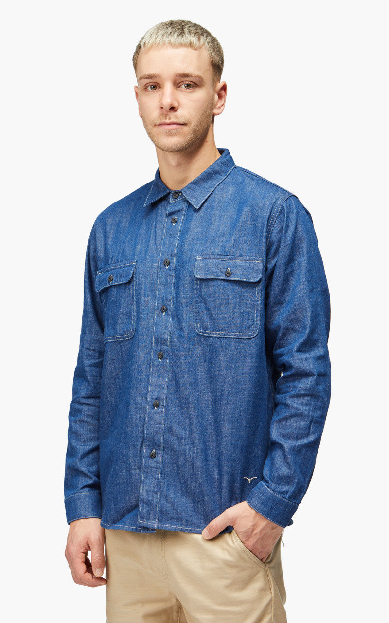 Benzak BWS-01 Work Shirt Vintage Blue Denim 6.5oz