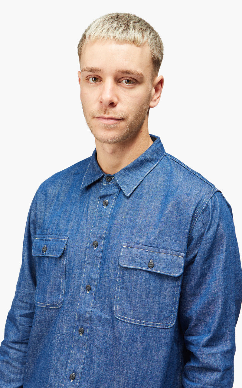 Benzak BWS-01 Work Shirt Vintage Blue Denim 6.5oz