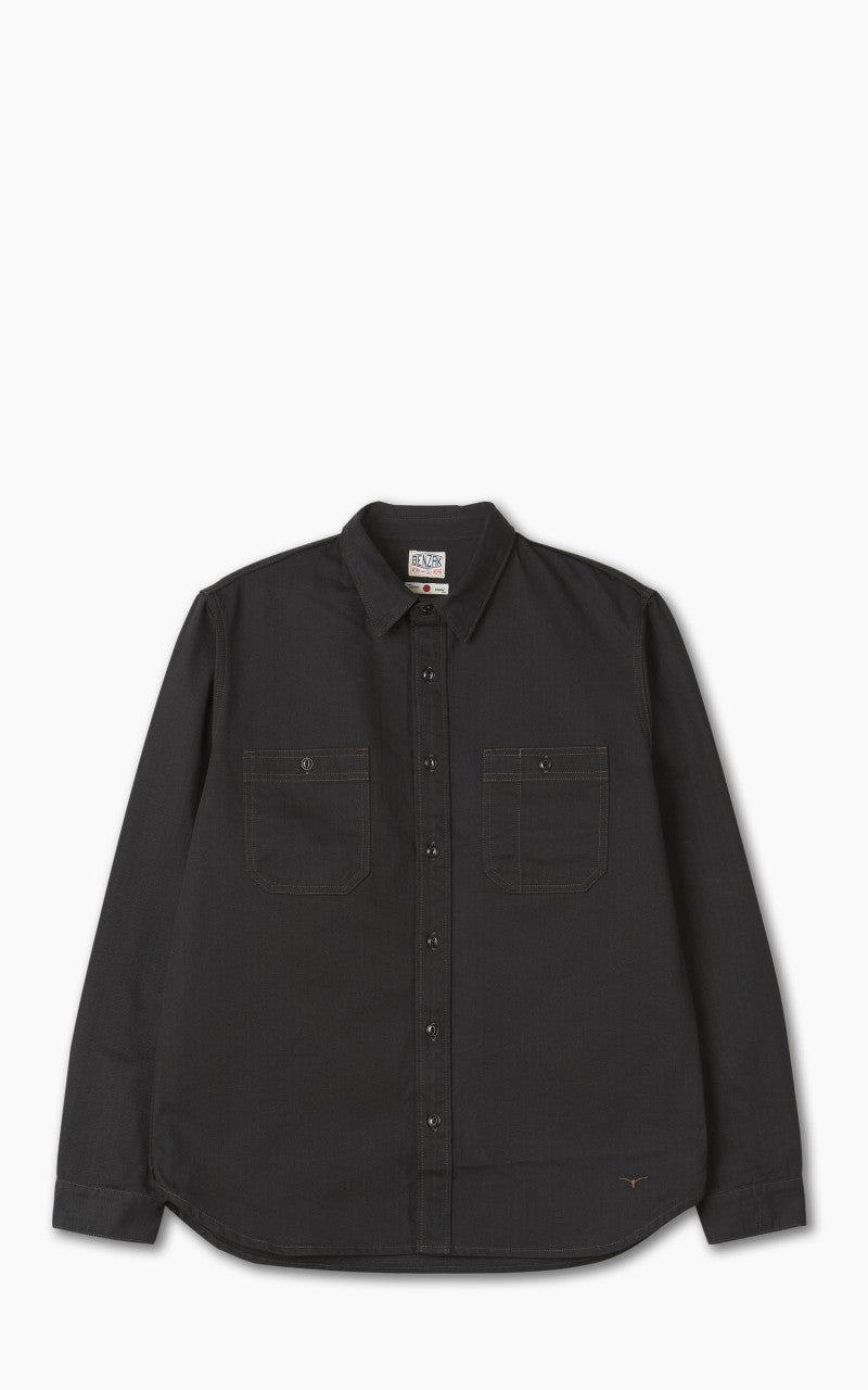 Benzak BWS-02 Utility Shirt Herringbone Black 8oz