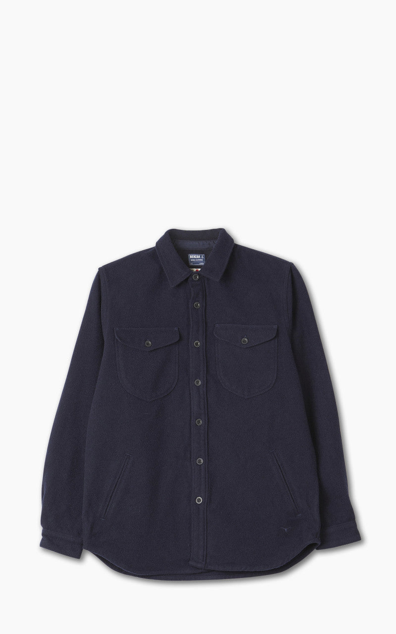 Benzak BWS-05 CPO Overshirt Dark Navy Wool Mosser 14oz