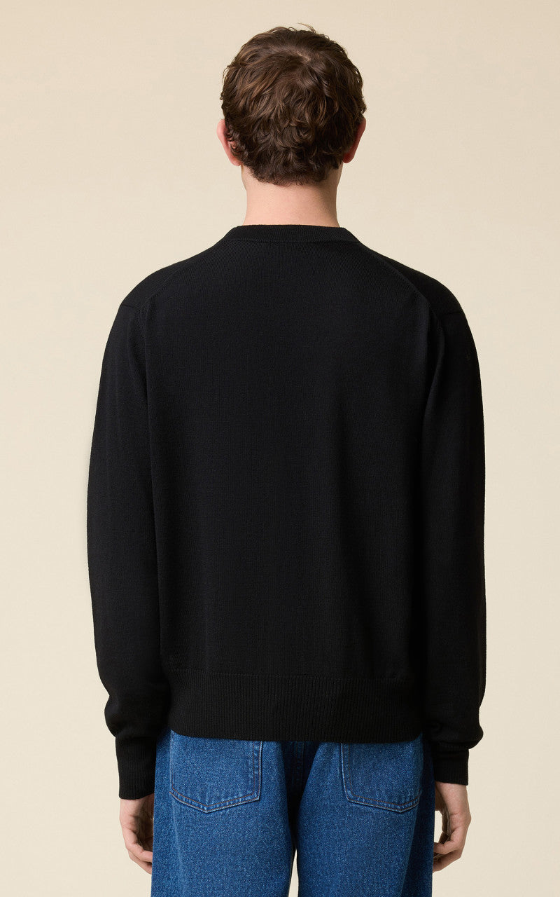 AMI Paris Ami De Coeur Cardigan Black