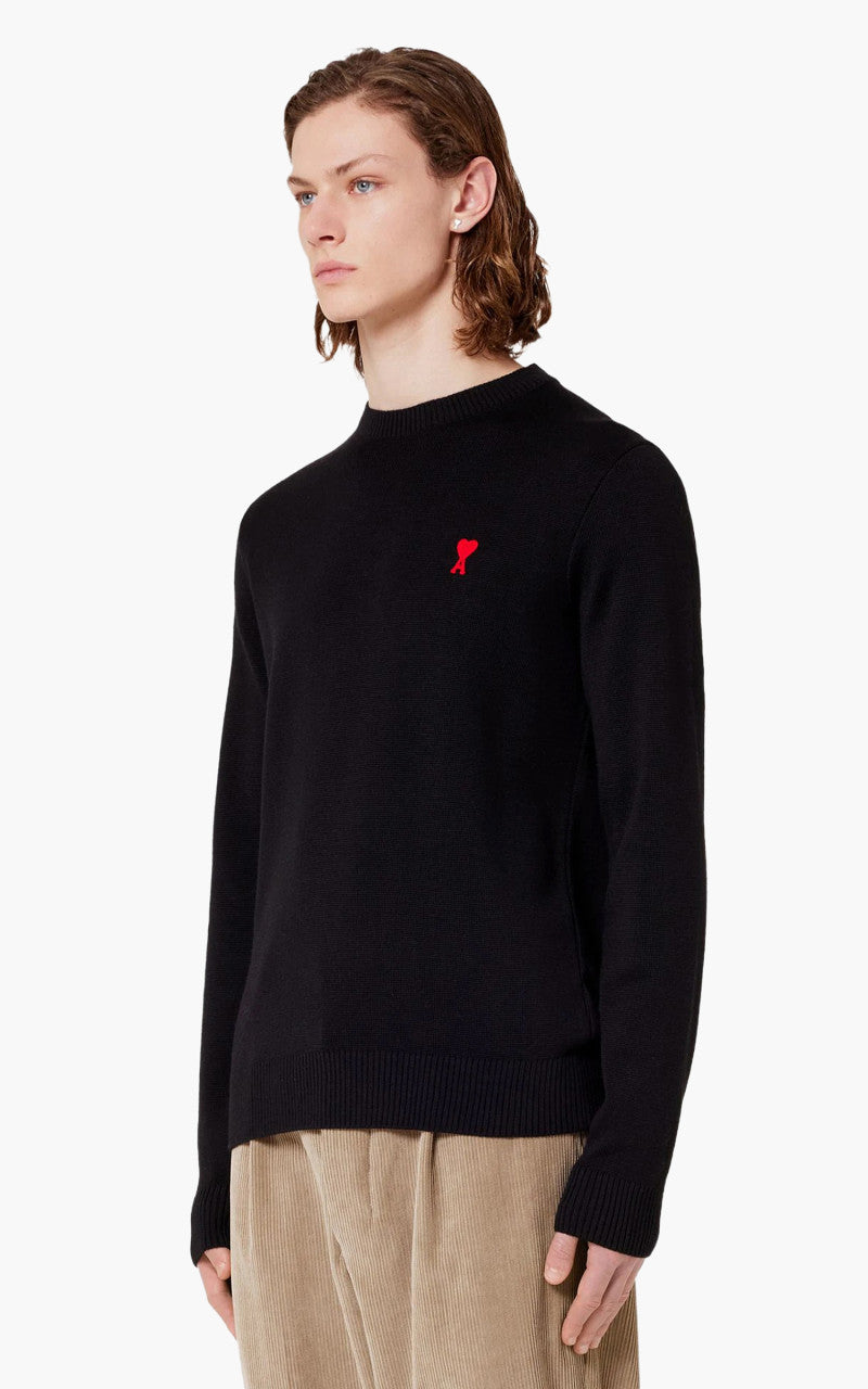 AMI Paris Ami De Coeur Crewneck Sweater Black