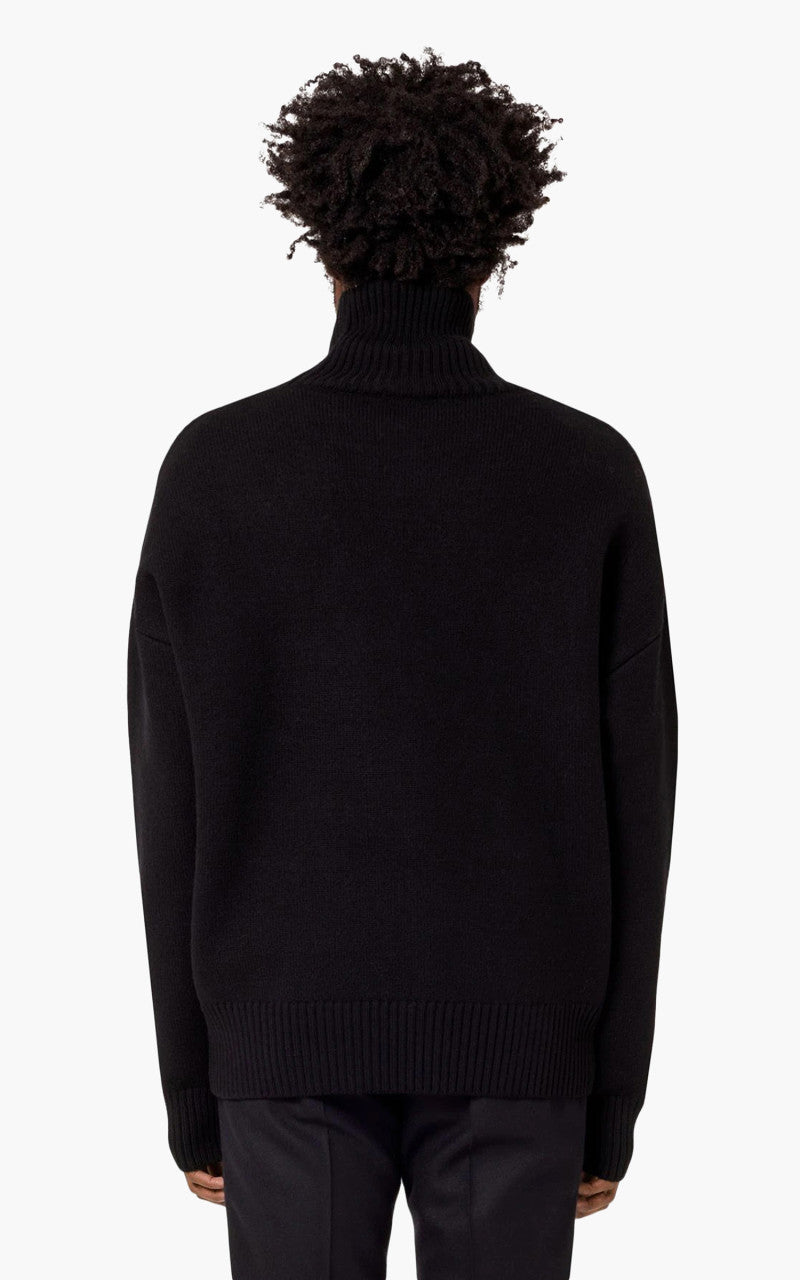 AMI Paris Ami De Coeur Funnel Neck Sweater Black/Red