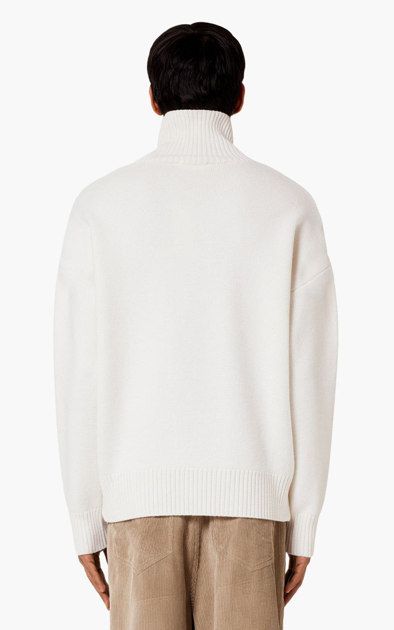 AMI Paris Ami De Coeur Funnel Neck Sweater Off-White/Red