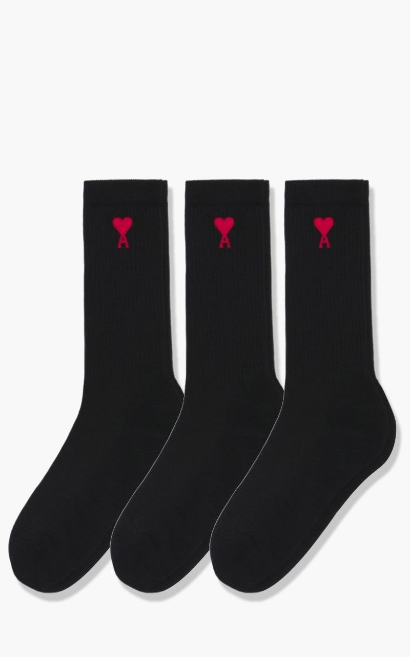 AMI Paris 3-Pack ADC Socks Black