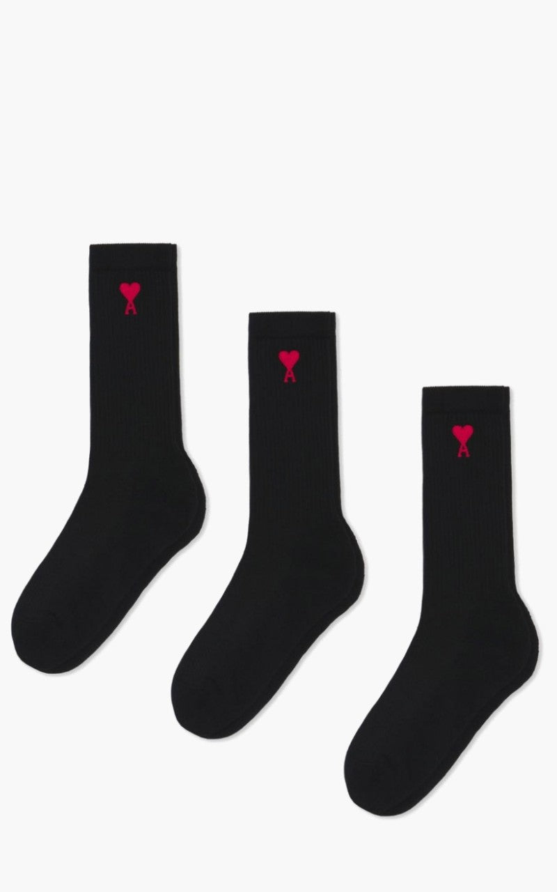 AMI Paris 3-Pack ADC Socks Black