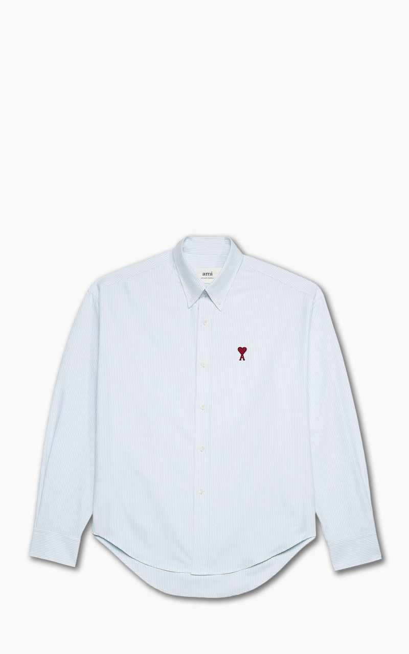 AMI Paris Ami De Coeur Boxy Fit Shirt Sky Blue/Natural White