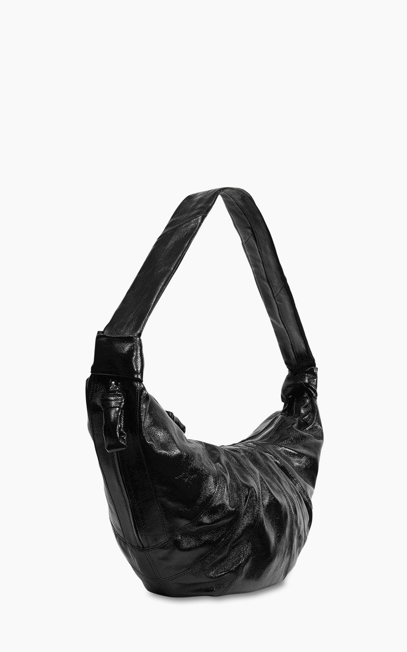 Lemaire Large Croissant Bag Coated Cotton Black