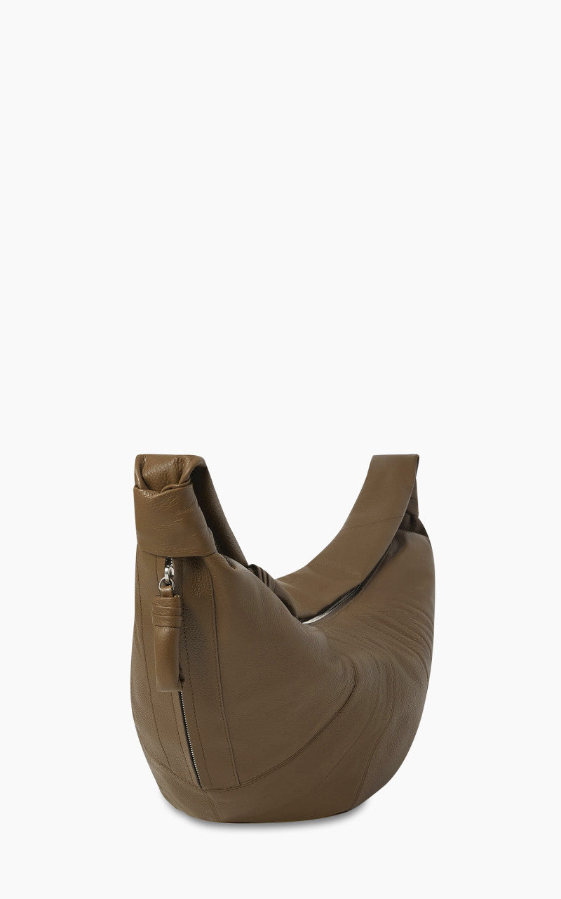 Lemaire Large Croissant Bag Grained Leather Olive Brown