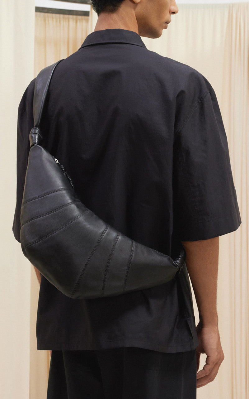 Lemaire Medium Croissant Bag Soft Nappa Leather Black
