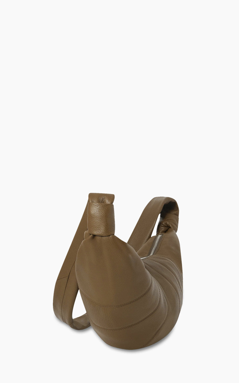 Lemaire Medium Croissant Bag Grained Leather Olive Brown