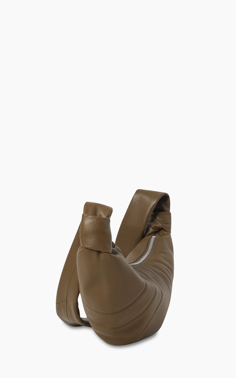 Lemaire Small Croissant Bag Grained Leather Olive Brown