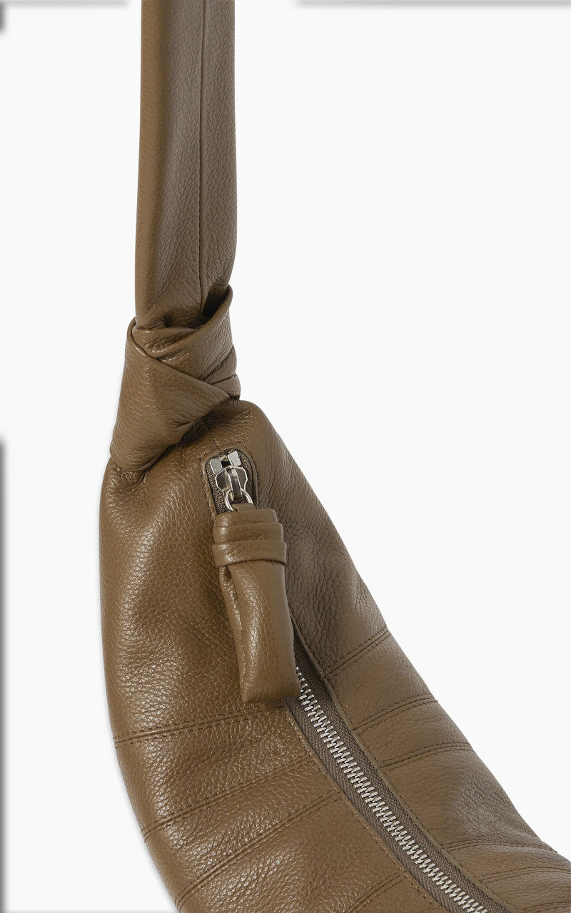 Lemaire Small Croissant Bag Grained Leather Olive Brown