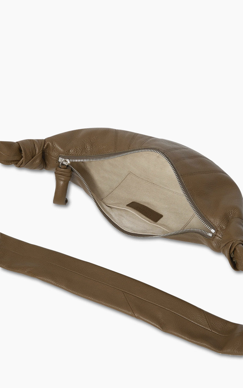Lemaire Small Croissant Bag Grained Leather Olive Brown