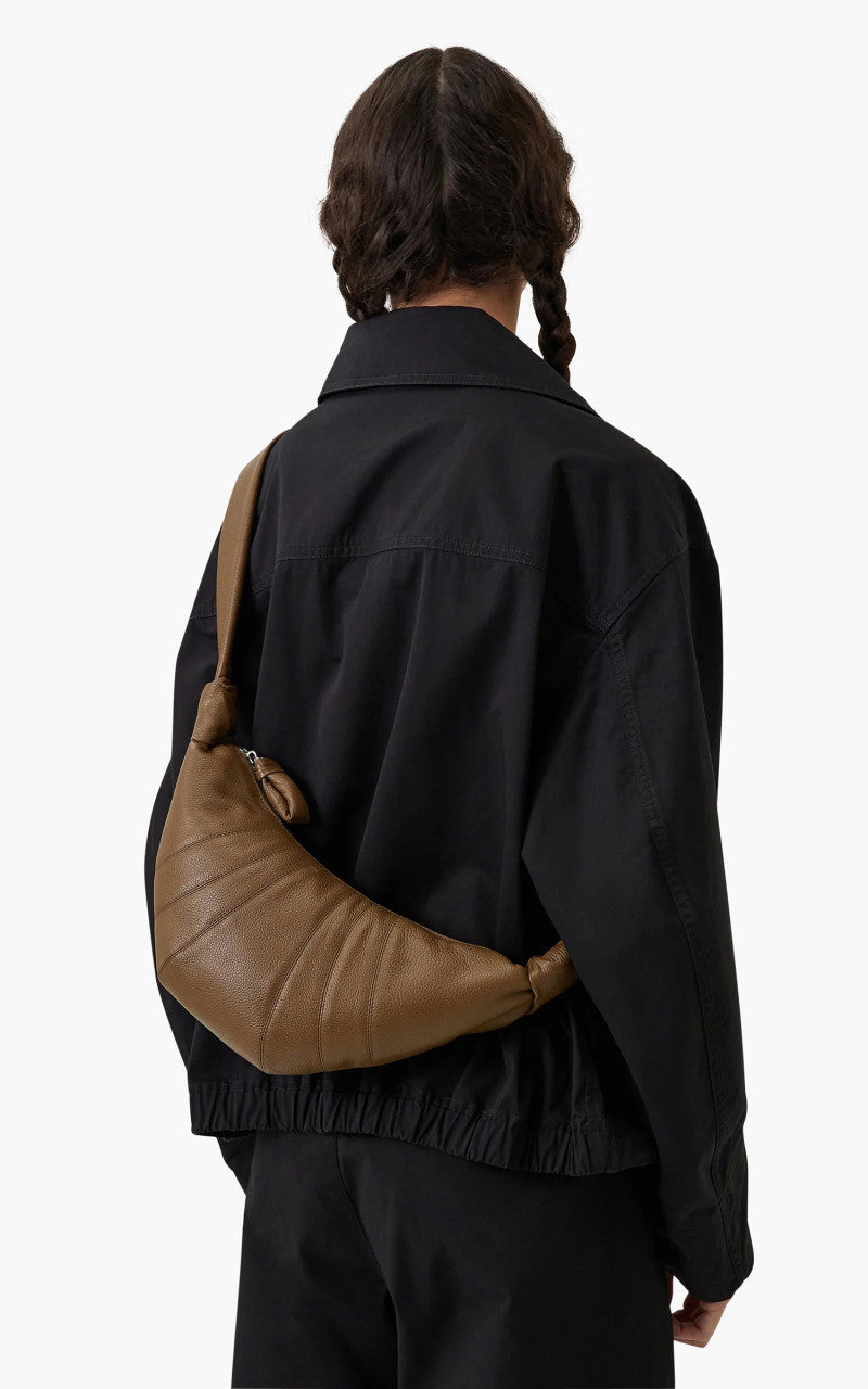 Lemaire Small Croissant Bag Grained Leather Olive Brown