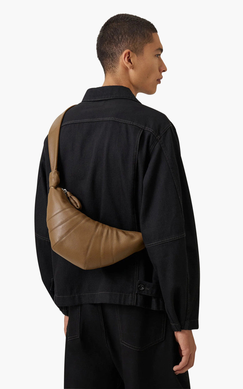 Lemaire Small Croissant Bag Grained Leather Olive Brown
