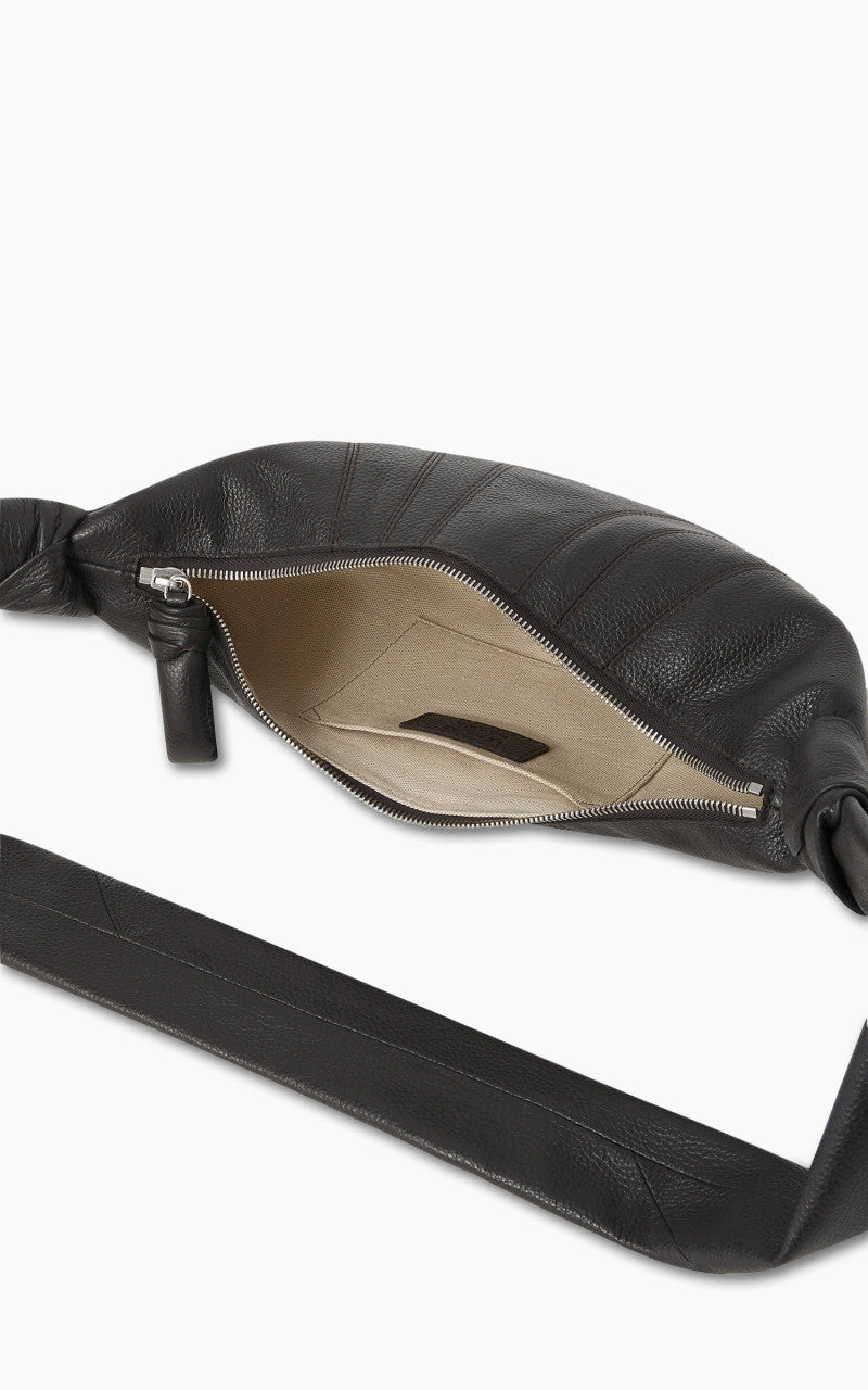 Lemaire Small Croissant Bag Soft Grained Leather Dark Chocolate