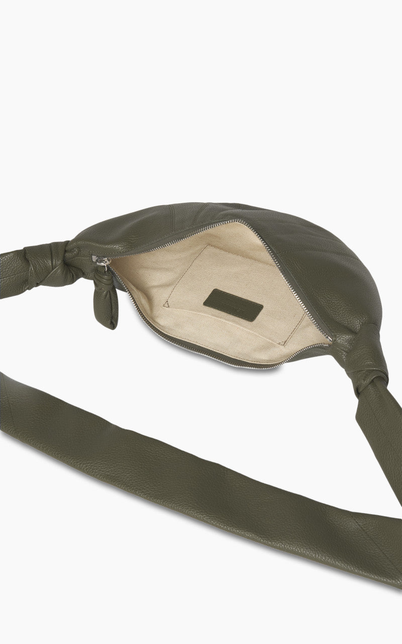 Lemaire Small Croissant Bag Grained Leather Dark Moss