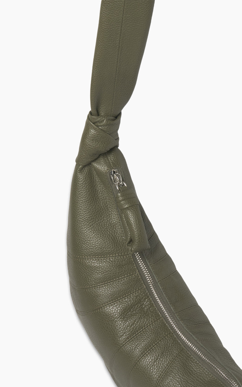 Lemaire Small Croissant Bag Grained Leather Dark Moss