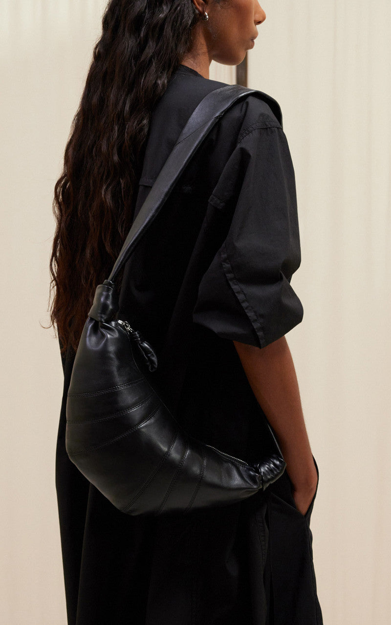 Lemaire Small Croissant Bag Soft Nappa Leather Black