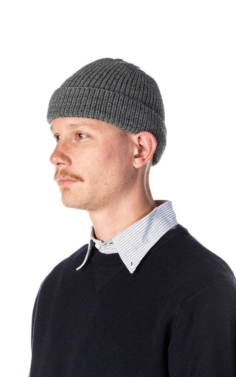 Leuchtfeuer-Strickwaren Borkum Knit Wool Beanie Grey