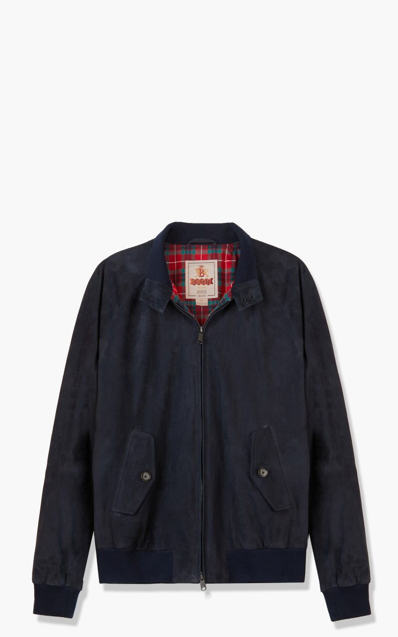 Baracuta G9 Suede Harrington Jacket Deep Blue
