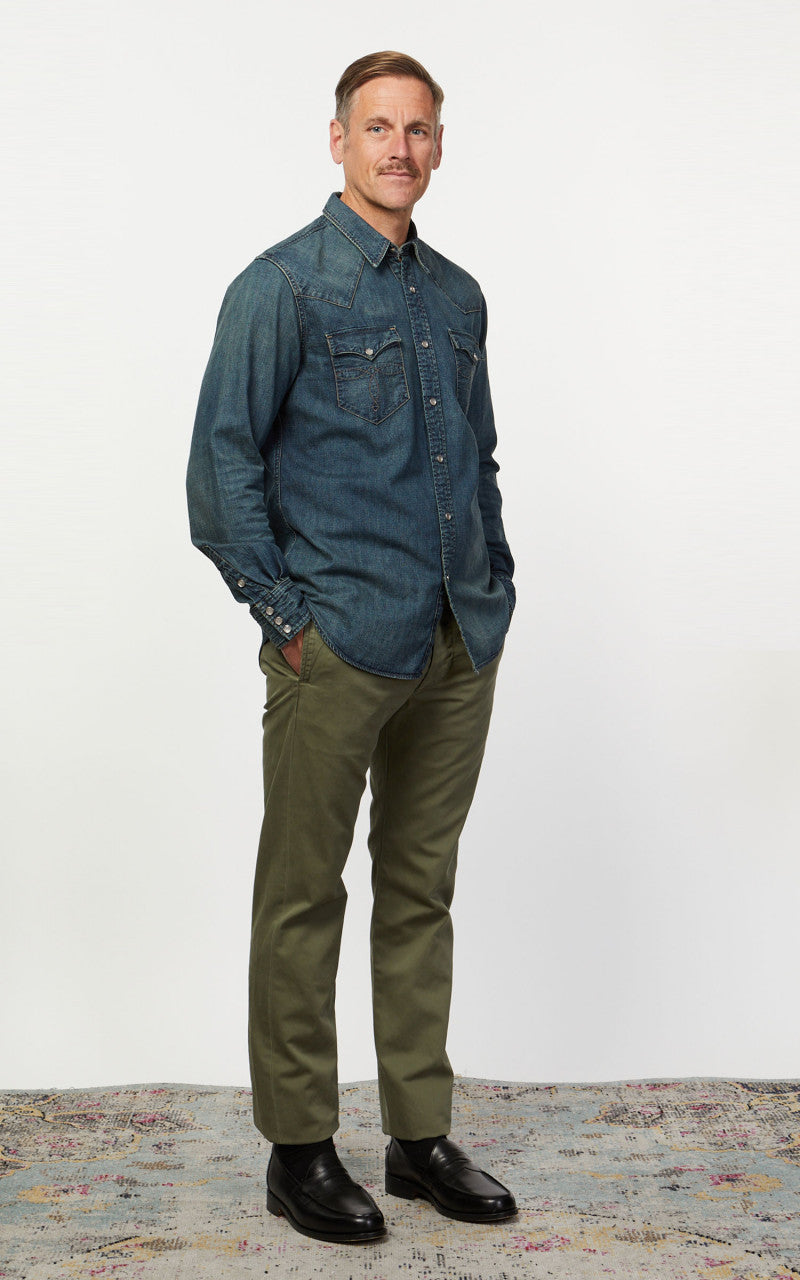 RRL Buffalo Western Shirt Denim Dark Wash