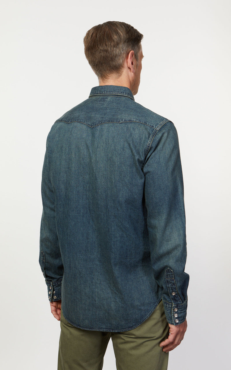 RRL Buffalo Western Shirt Denim Dark Wash