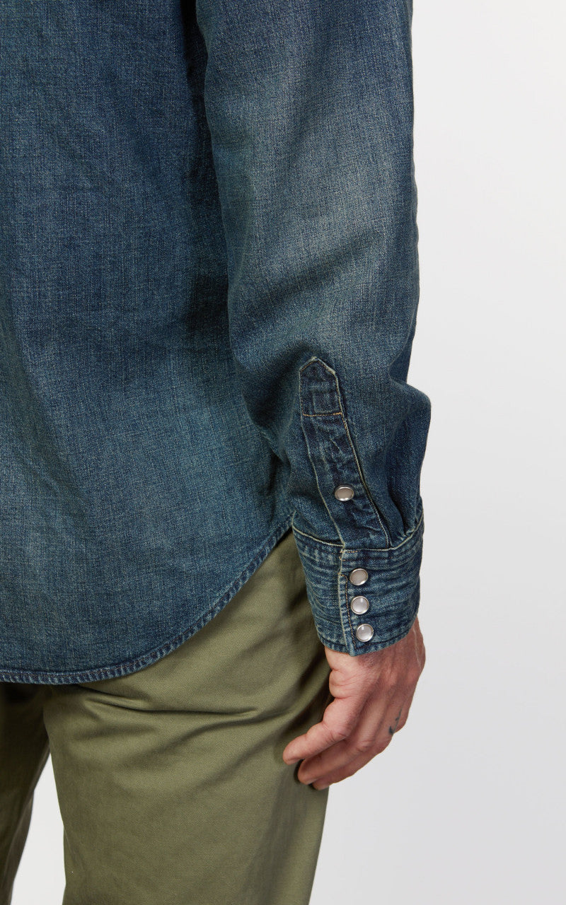 RRL Buffalo Western Shirt Denim Dark Wash