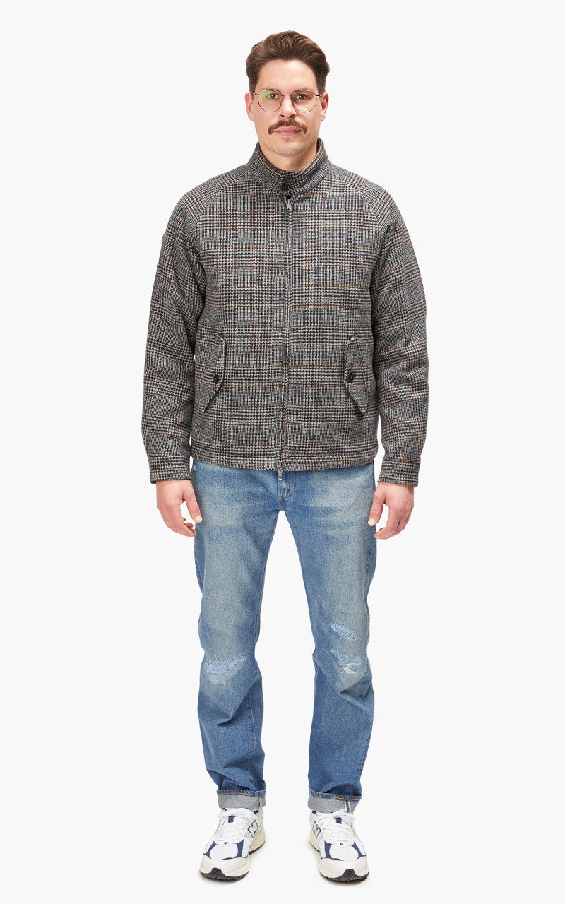 Baracuta G4 Authentic Fit Wool Jacket Prince Of Wales Grey