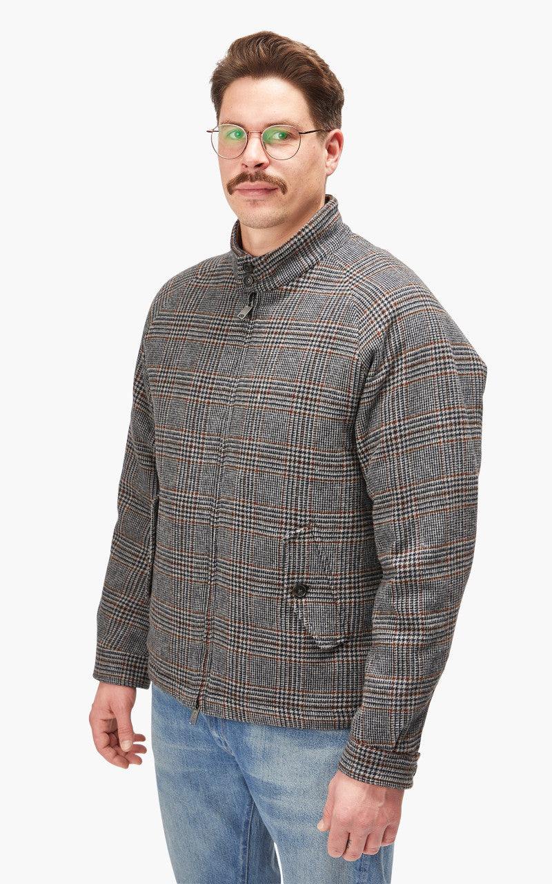 Baracuta G4 Authentic Fit Wool Jacket Prince Of Wales Grey