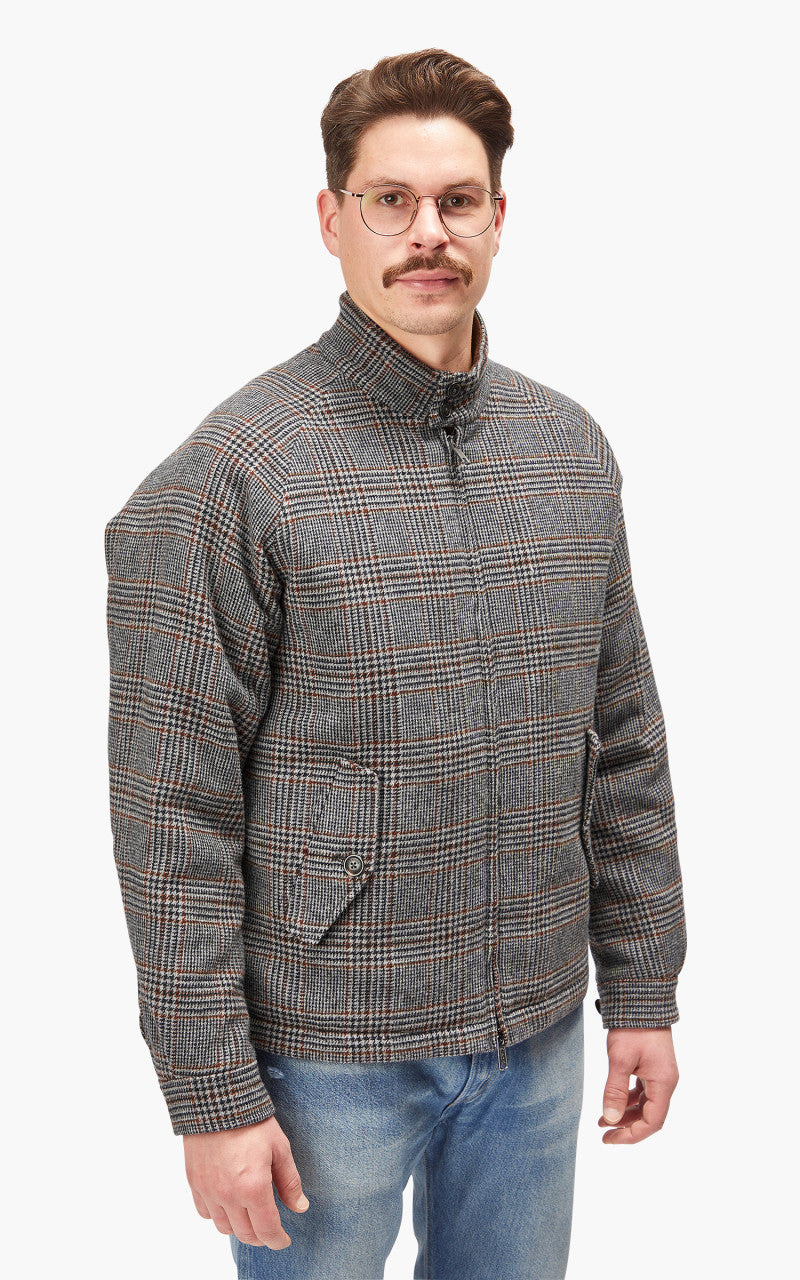 Baracuta G4 Authentic Fit Wool Jacket Prince Of Wales Grey