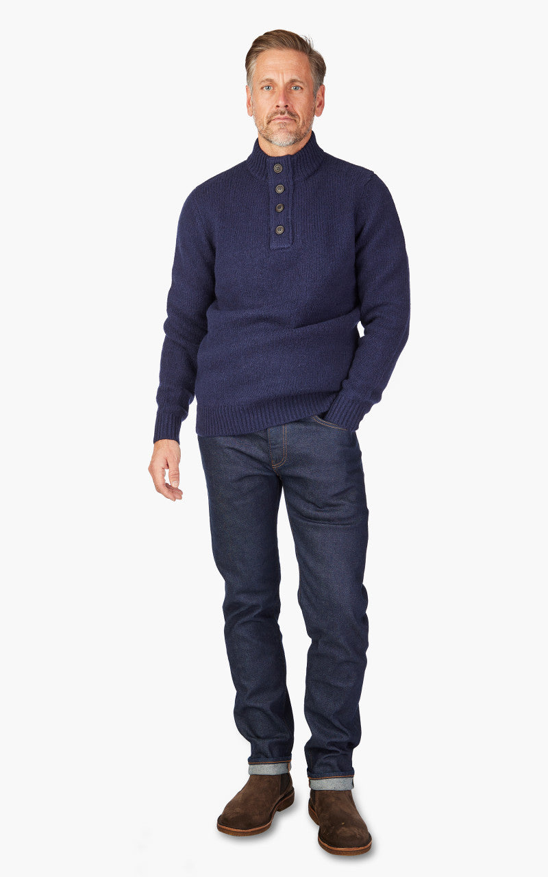 Barbour Calder Knitted Half Zip Sweater Navy