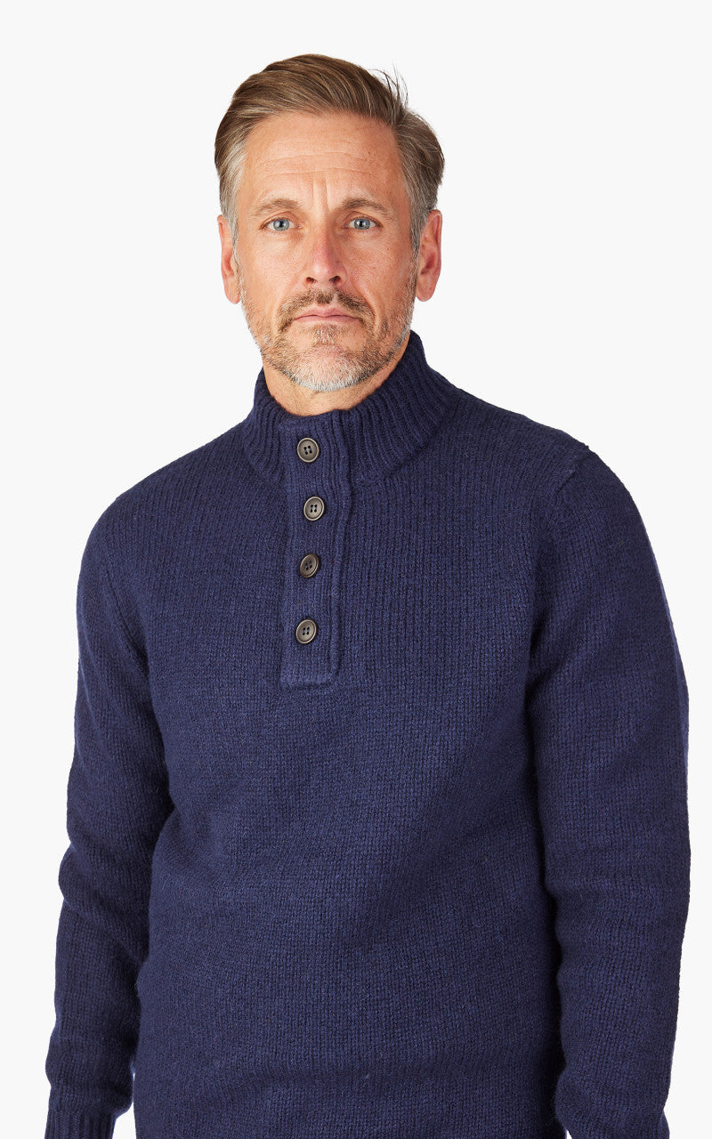 Barbour Calder Knitted Half Zip Sweater Navy