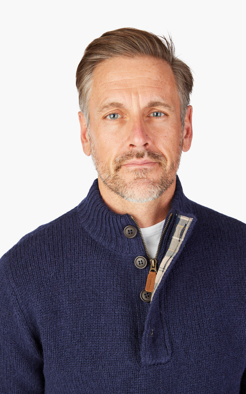 Barbour Calder Knitted Half Zip Sweater Navy