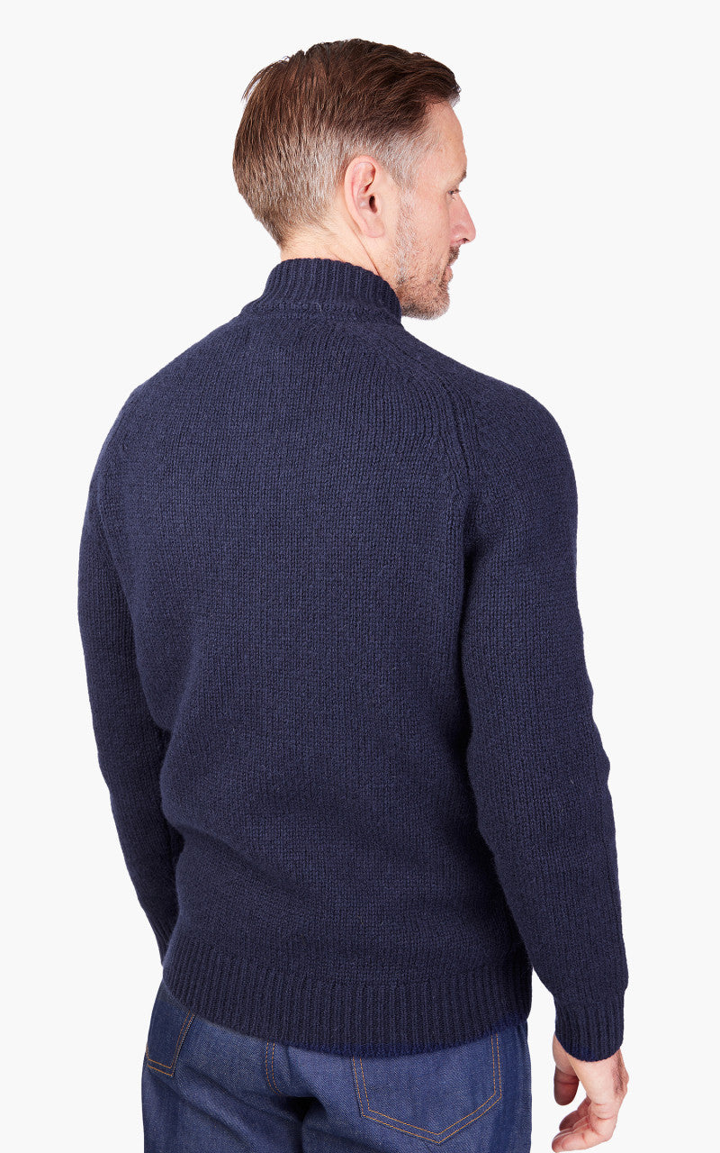 Barbour Calder Knitted Zip Thru Sweater Navy