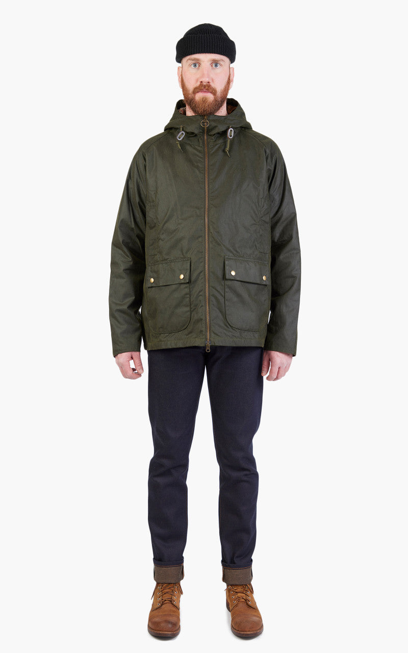 Barbour Hooded Domus Wax Jacket Fern/Dress