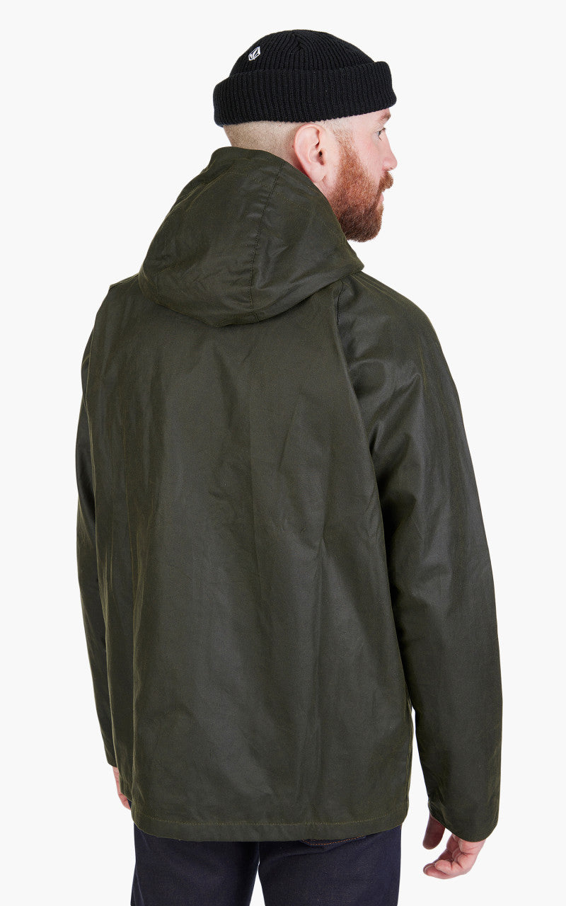 Barbour Hooded Domus Wax Jacket Fern/Dress