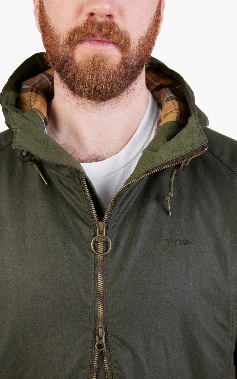 Barbour Hooded Domus Wax Jacket Fern/Dress
