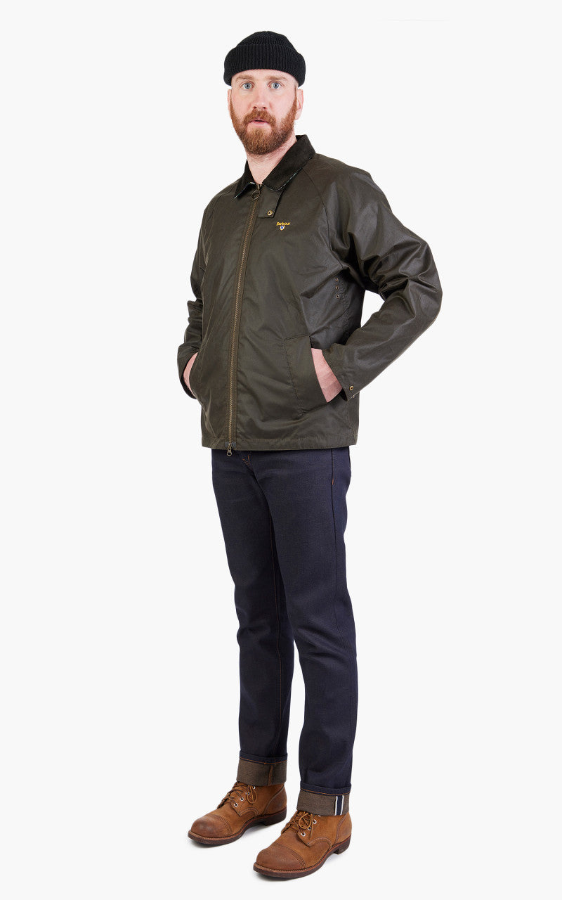 Barbour College Wax Jacket Olive/Summer Ivy