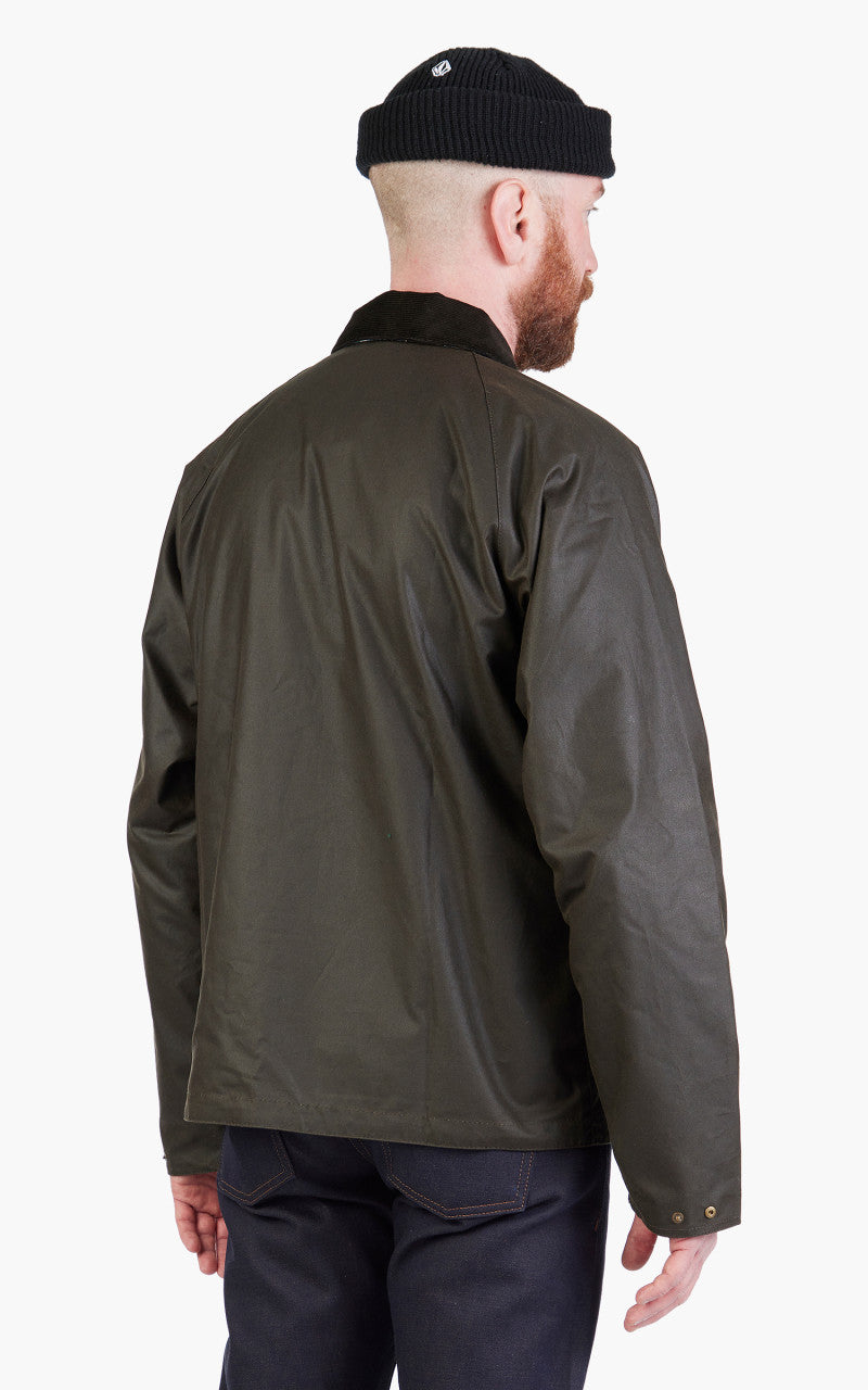 Barbour College Wax Jacket Olive/Summer Ivy