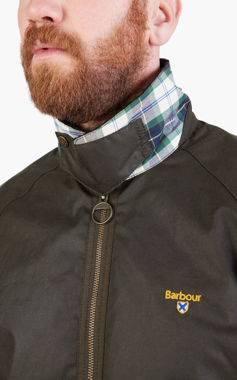 Barbour College Wax Jacket Olive/Summer Ivy
