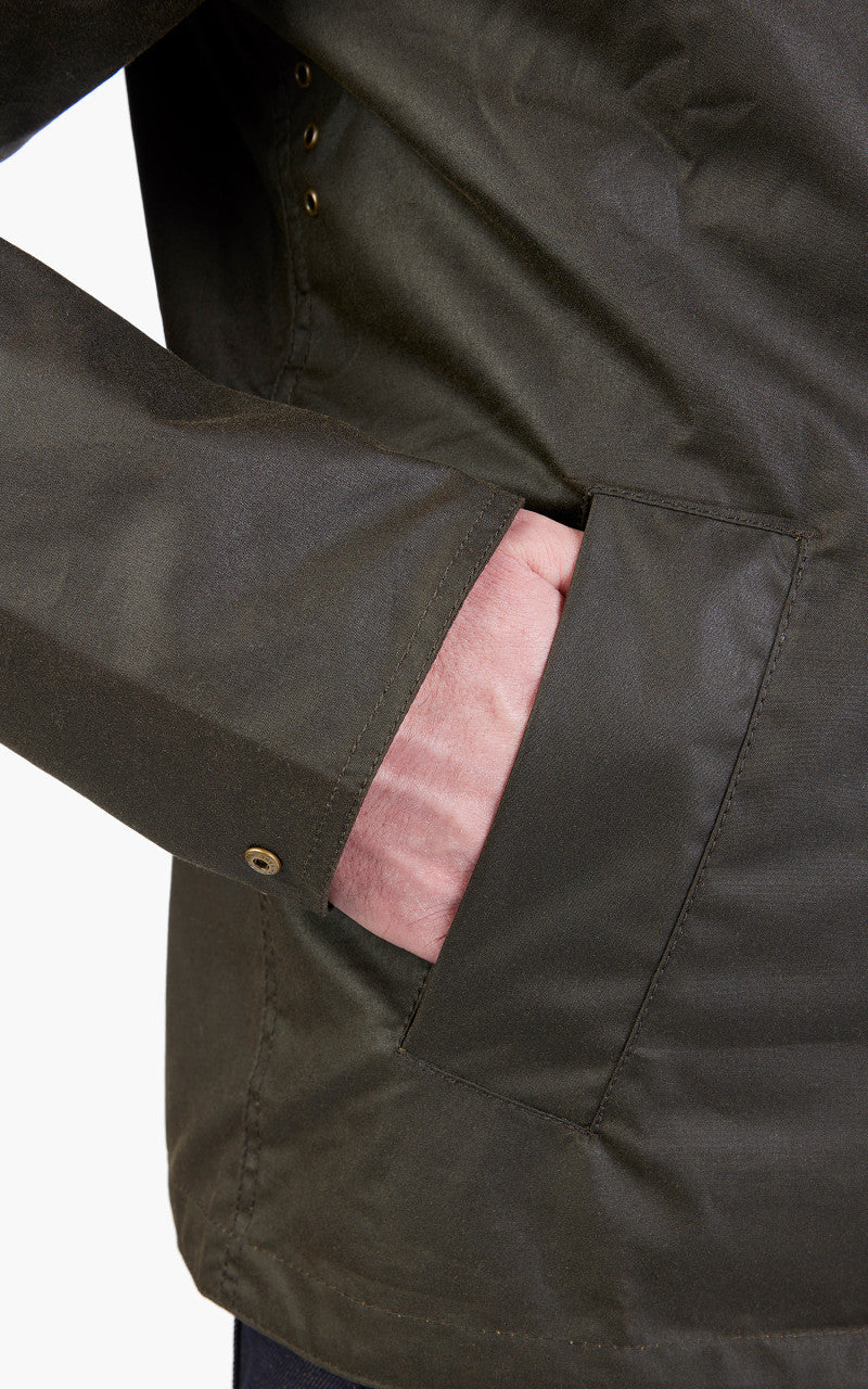Barbour College Wax Jacket Olive/Summer Ivy