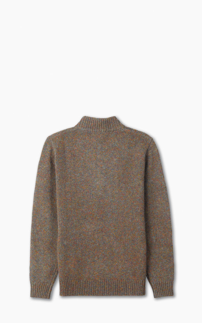 Barbour Calder Knitted Half Zip Sweater Olive Tweed
