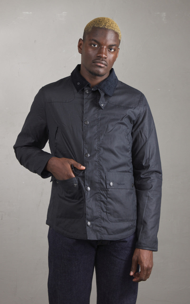 Barbour Reelin Wax Jacket Navy