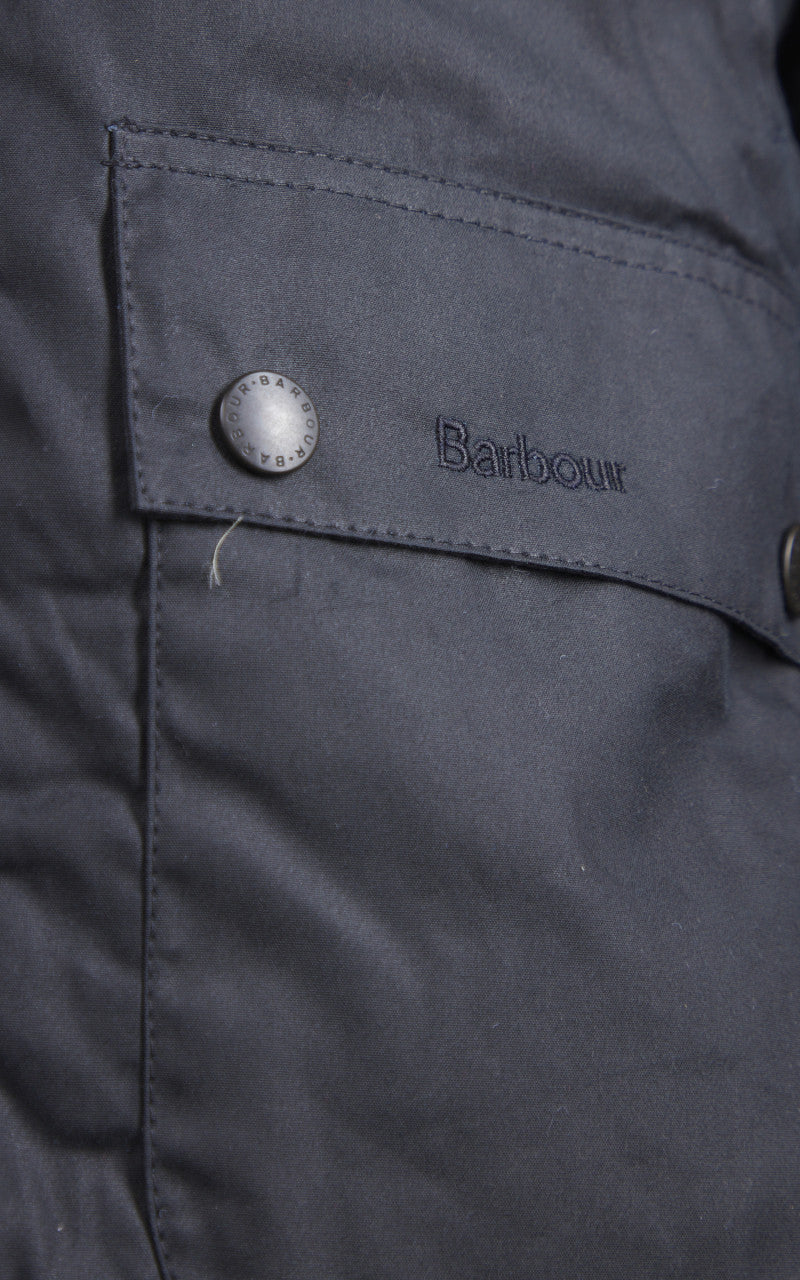 Barbour Reelin Wax Jacket Navy