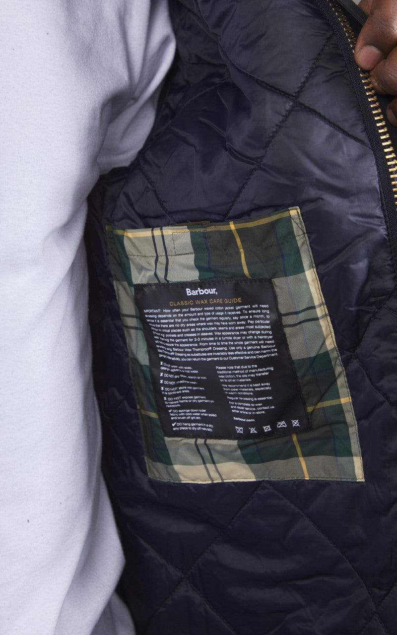 Barbour Reelin Wax Jacket Navy