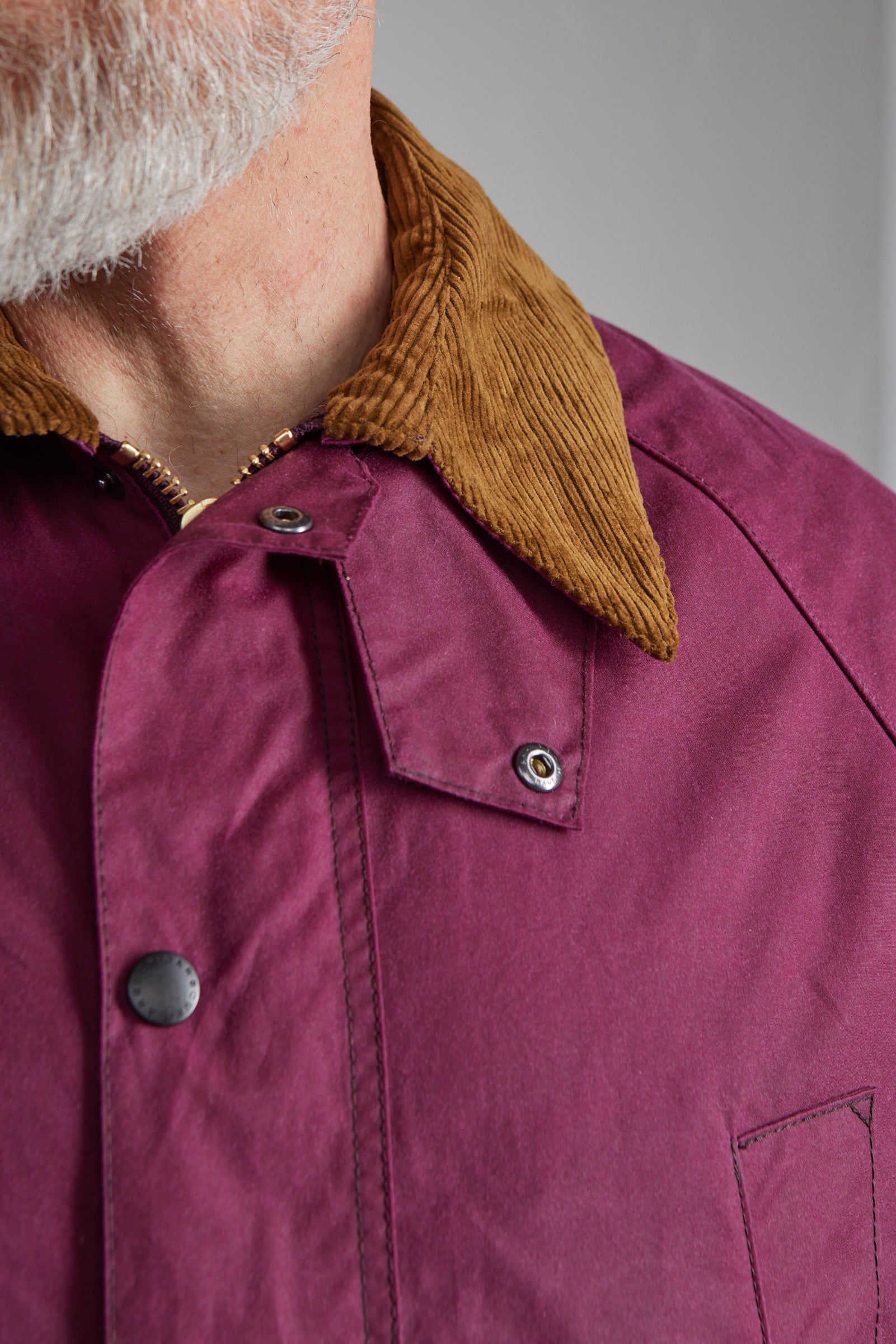 Barbour Oversized Bedale Waxed Jacket Wine