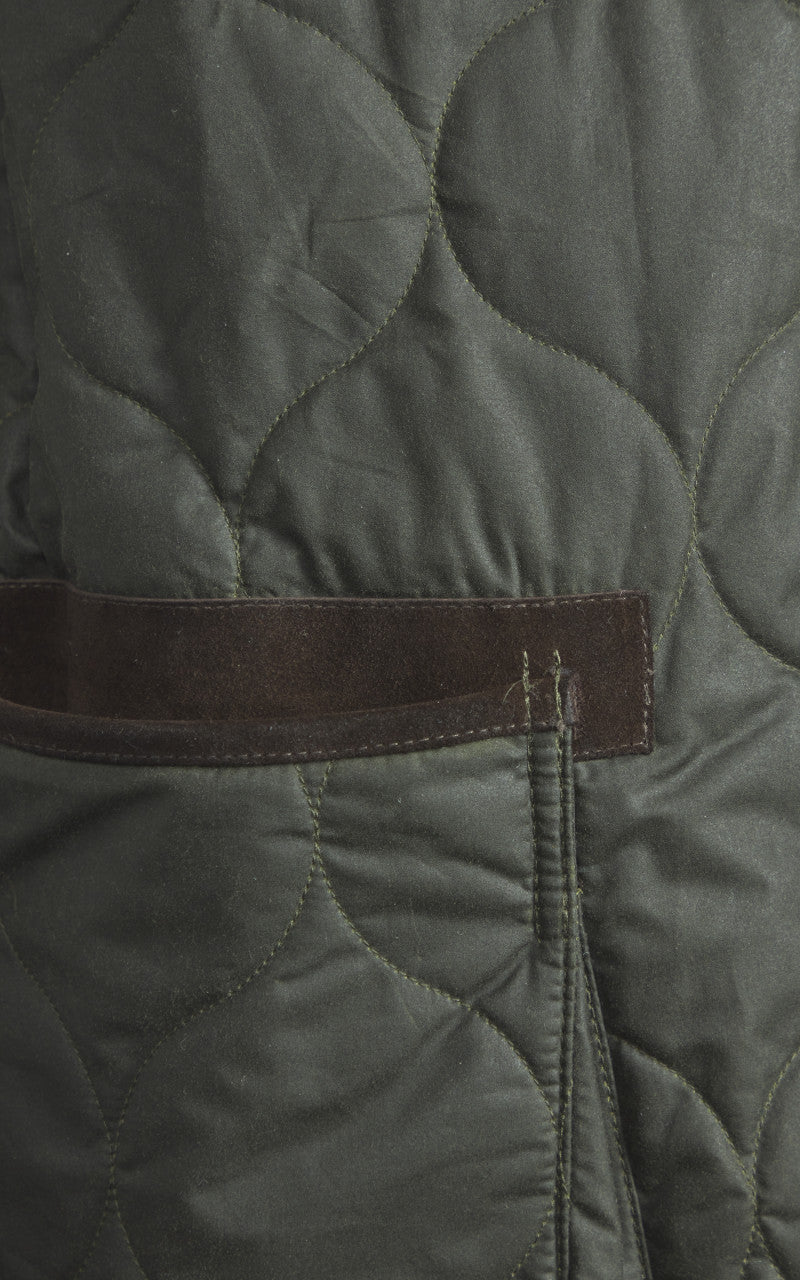 Barbour x To Ki To Driving Quilted Waxed Jacket Archive Olive